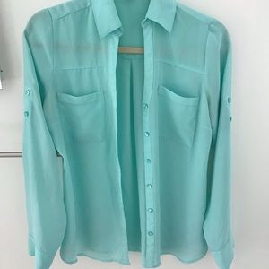 Express Sheer Button Up Shirt